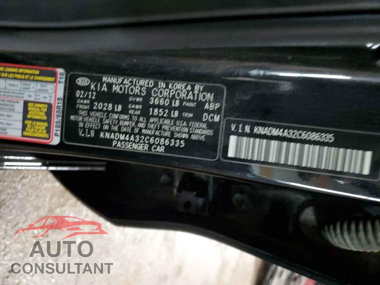 KIA RIO 2012 - KNADM4A32C6086335