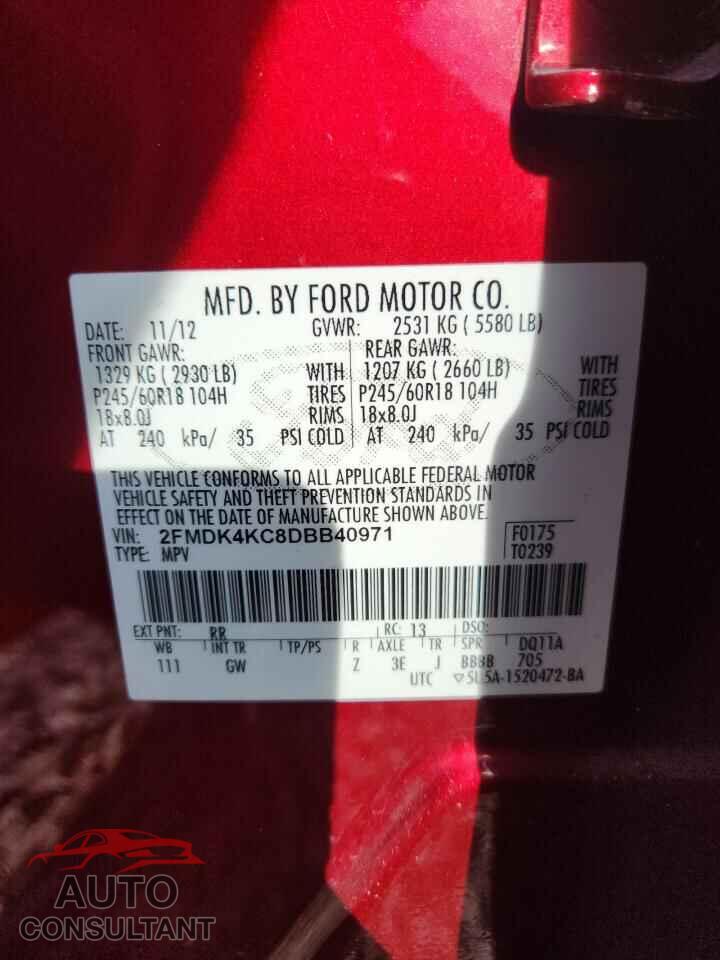 FORD EDGE 2013 - 2FMDK4KC8DBB40971