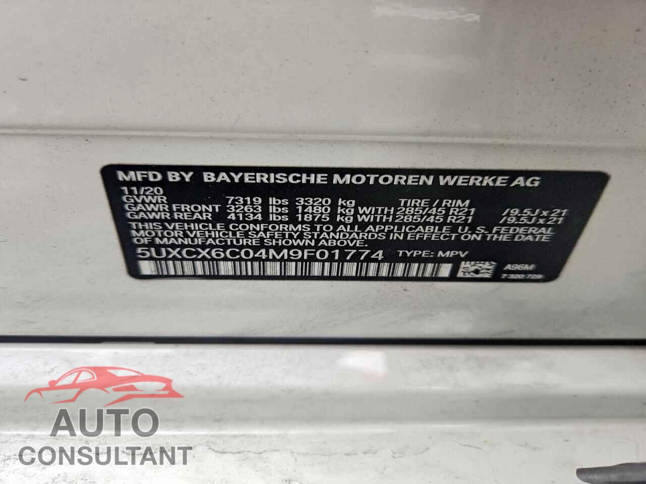 BMW X7 2021 - 5UXCX6C04M9F01774