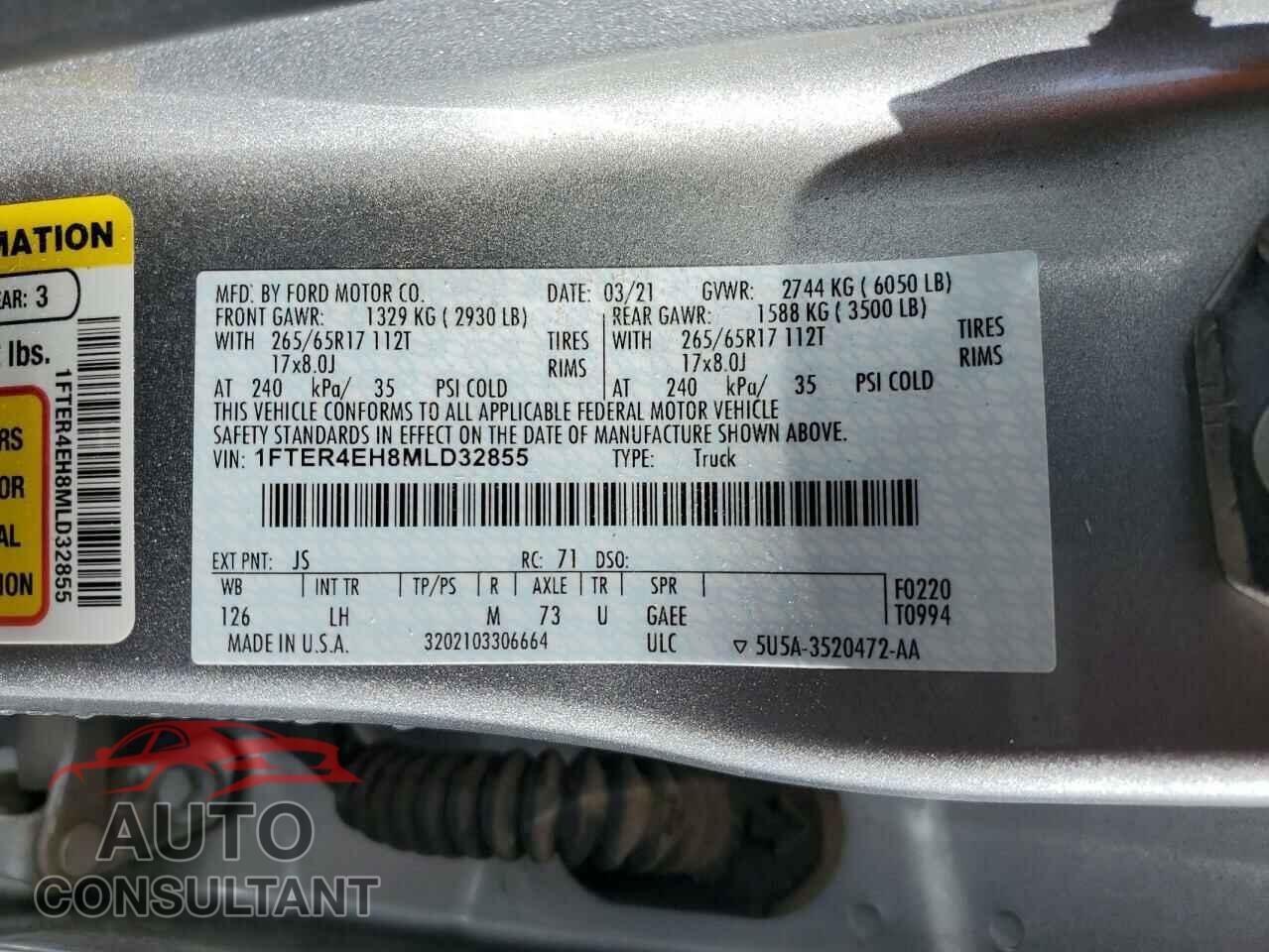 FORD RANGER 2021 - 1FTER4EH8MLD32855
