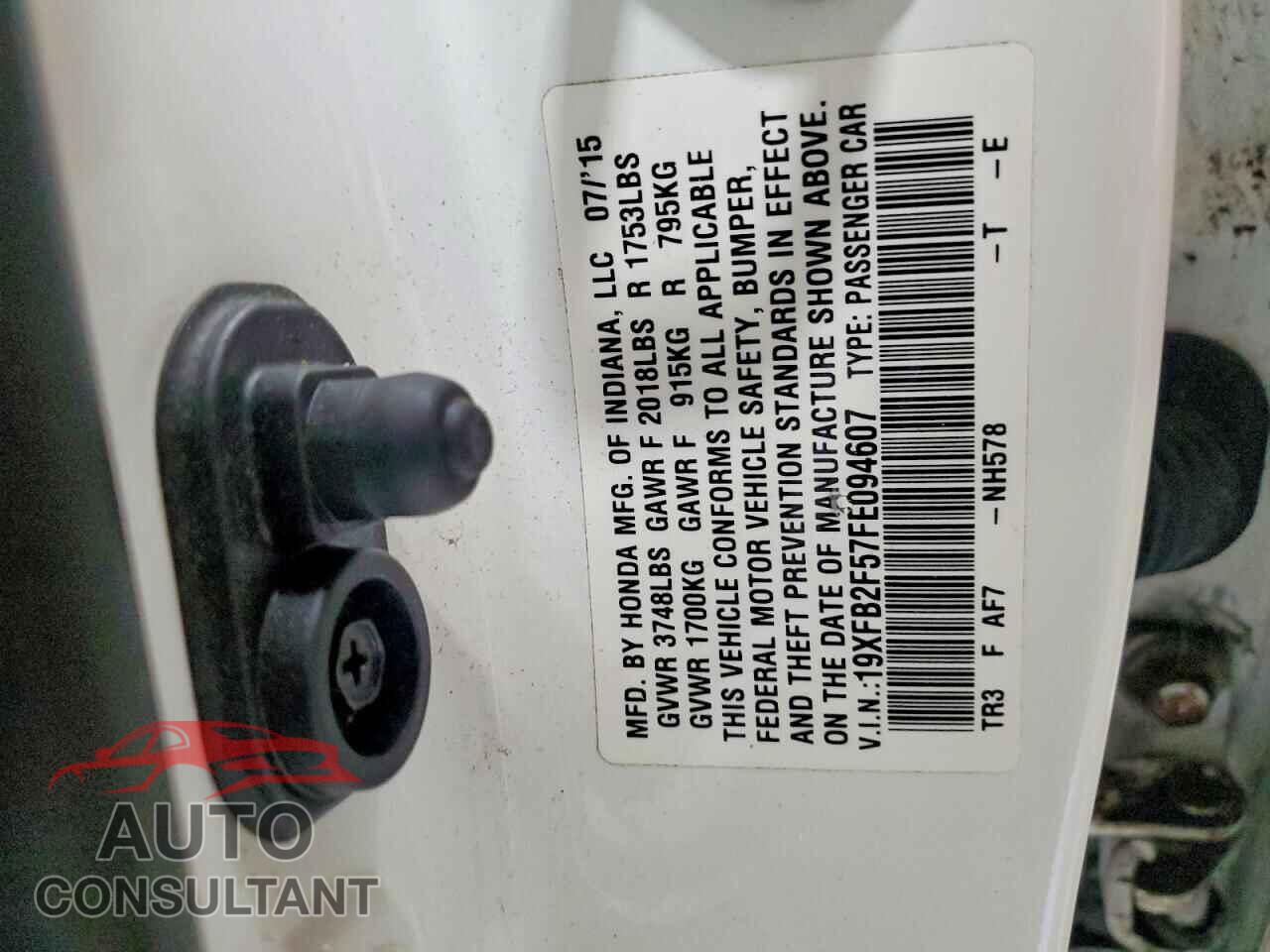 HONDA CIVIC 2015 - 19XFB2F57FE094607