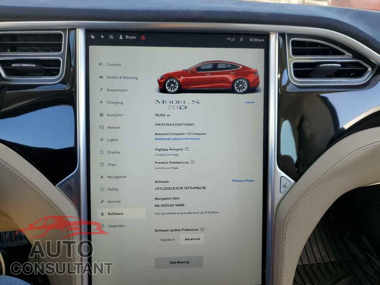 TESLA MODEL S 2016 - 5YJSA1E23GF132901