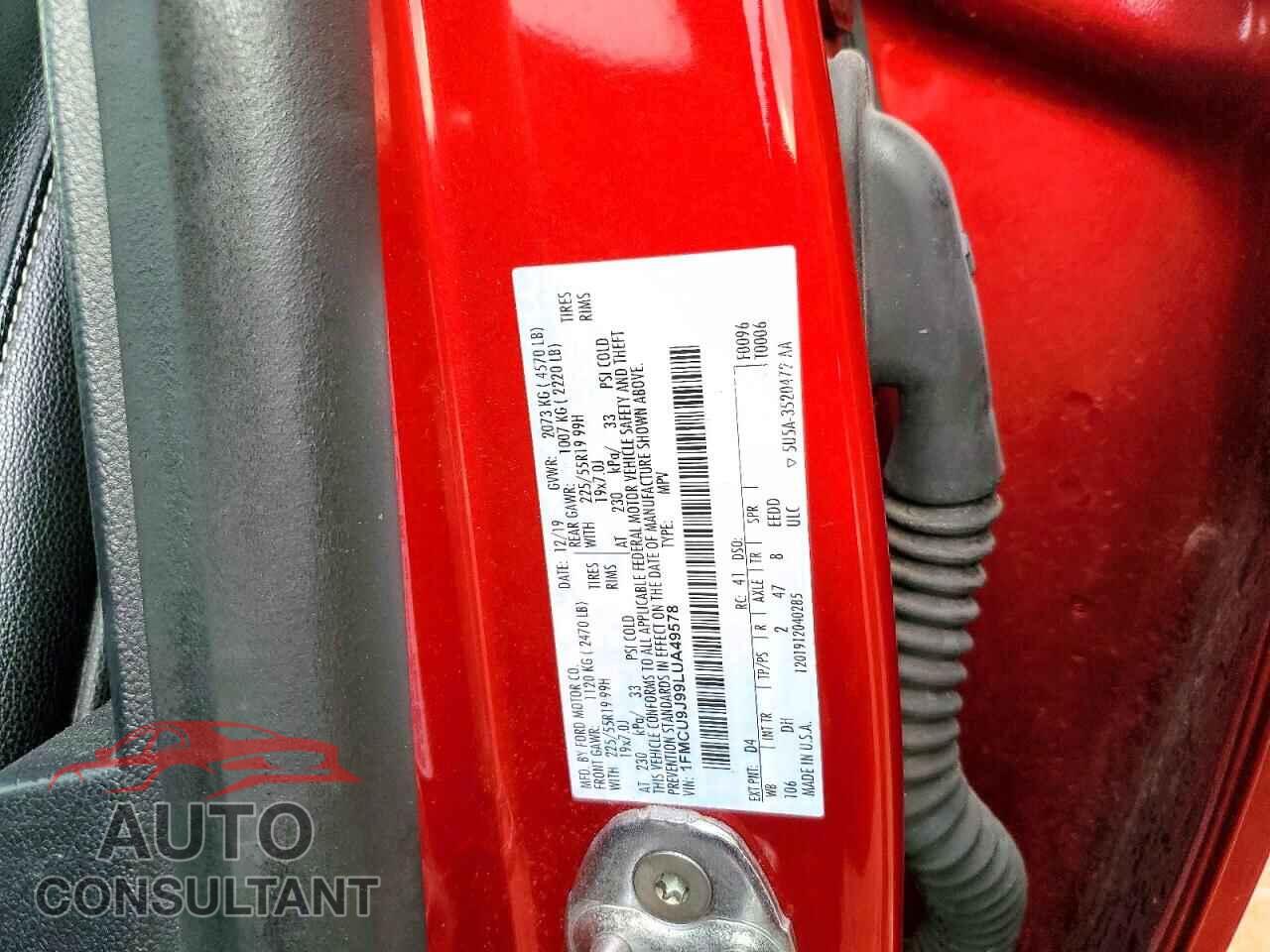 FORD ESCAPE 2020 - 1FMCU9J99LUA49578