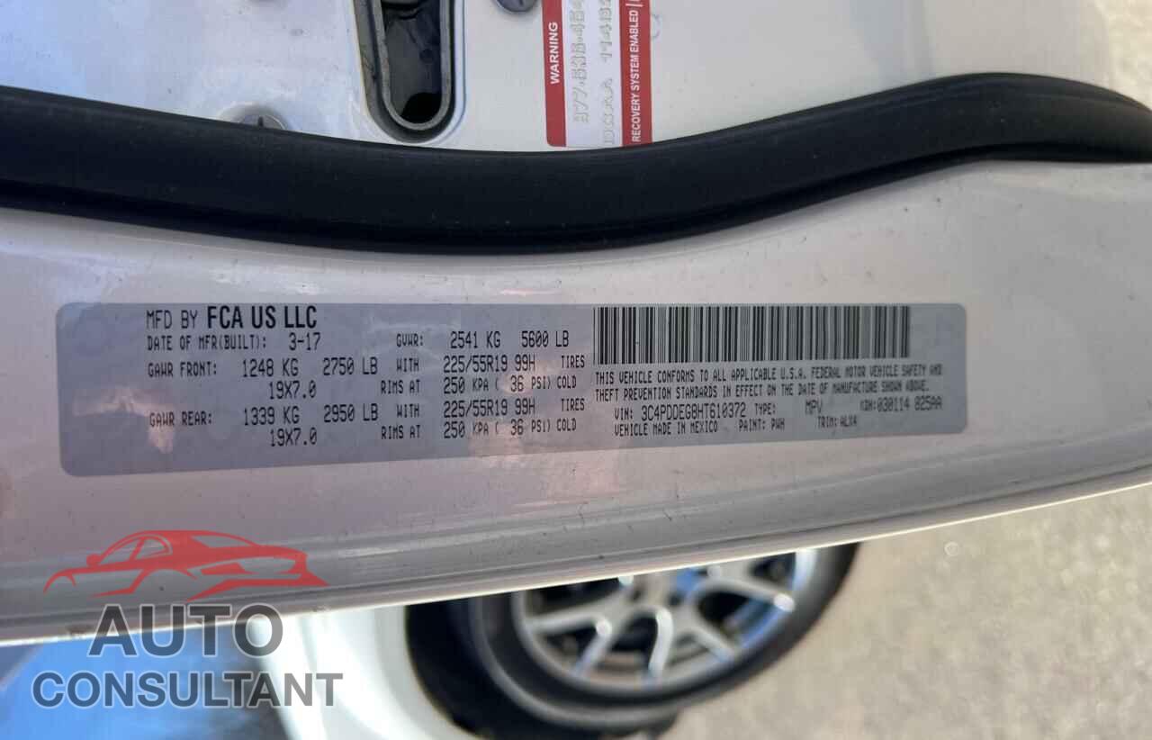 DODGE JOURNEY 2017 - 3C4PDDEG8HT610372
