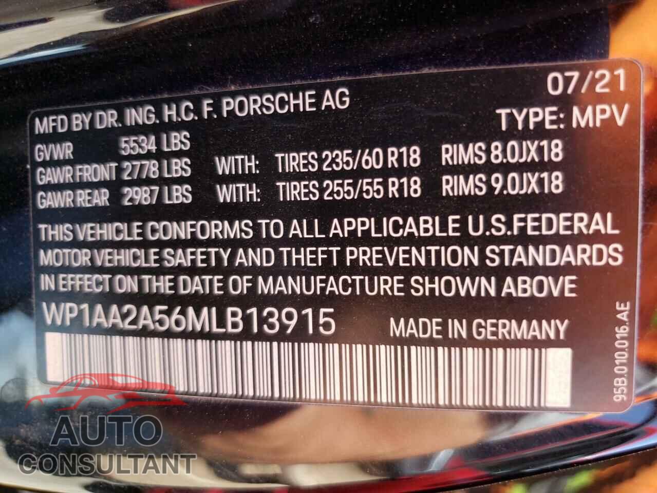 PORSCHE MACAN 2021 - WP1AA2A56MLB13915