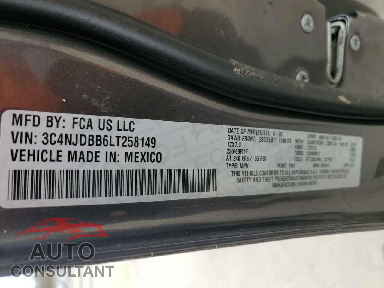 JEEP COMPASS 2020 - 3C4NJDBB6LT258149