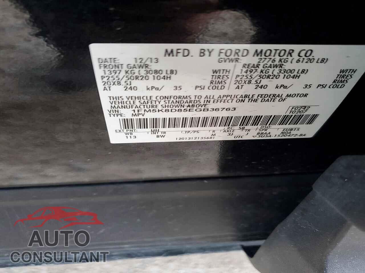 FORD EXPLORER 2014 - 1FM5K8D85EGB36763