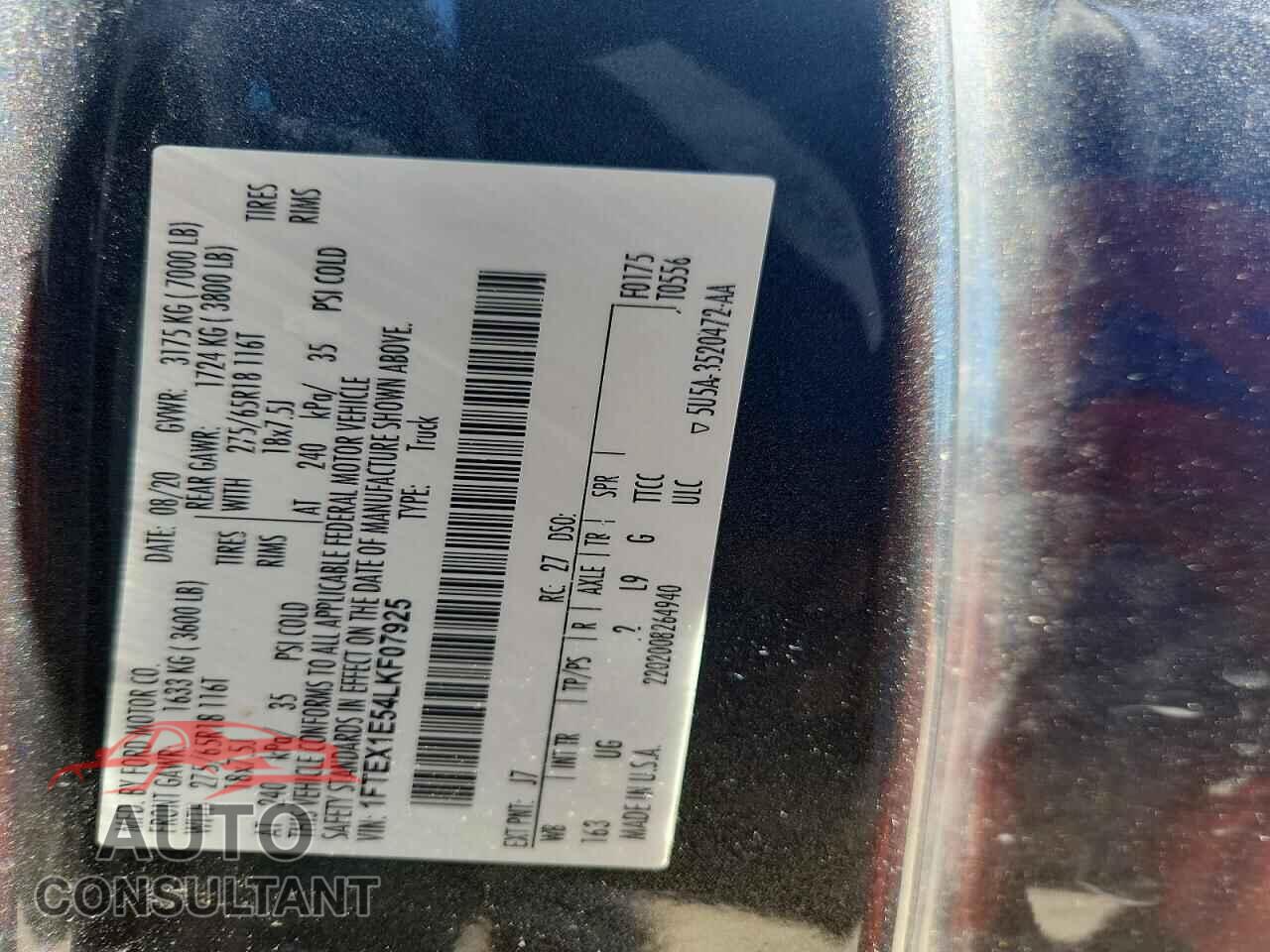 FORD F150 2020 - 1FTEX1E54LKF07925