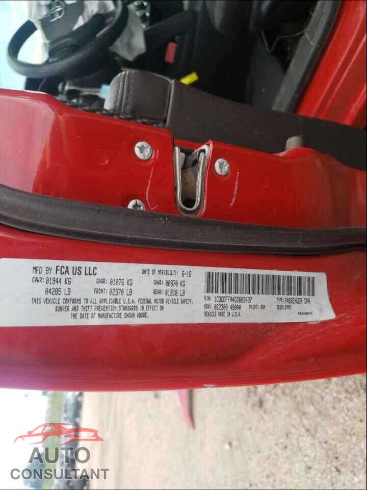 DODGE DART 2016 - 1C3CDFFA4GD803437