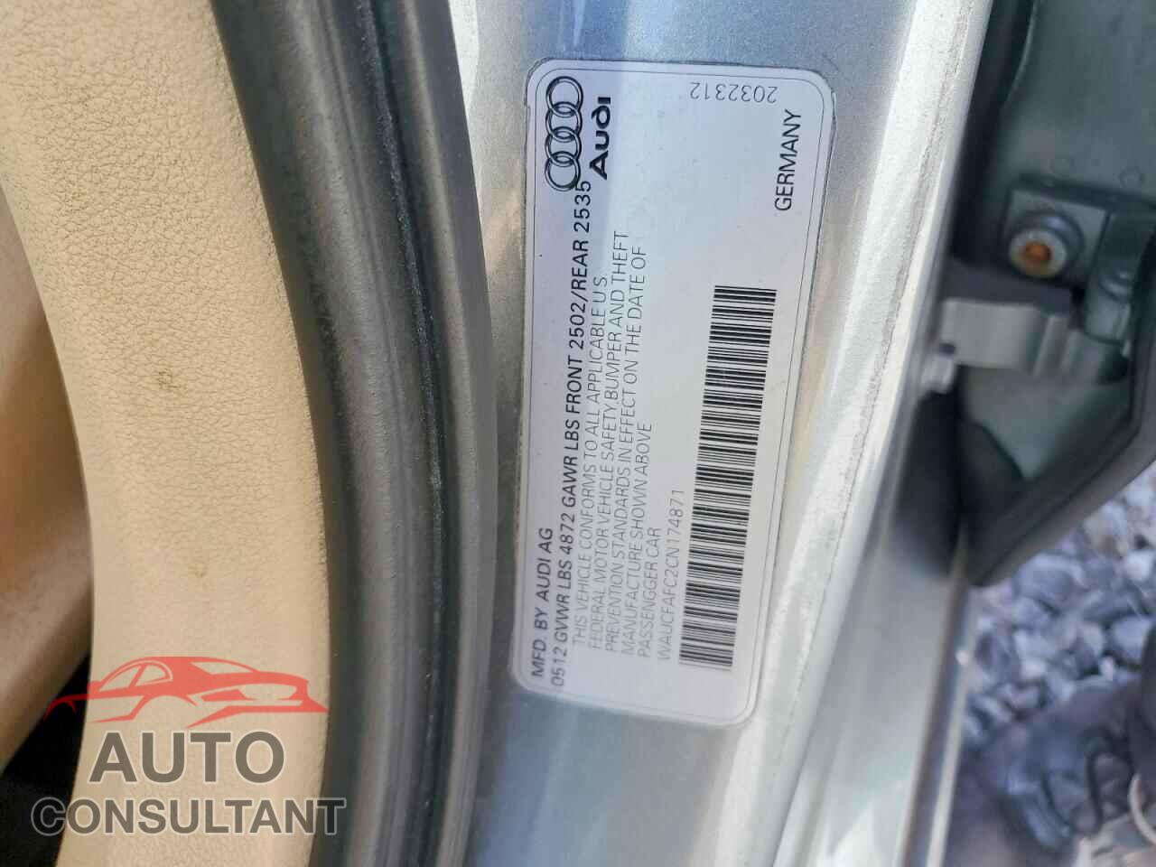 AUDI A6 2012 - WAUCFAFC2CN174871