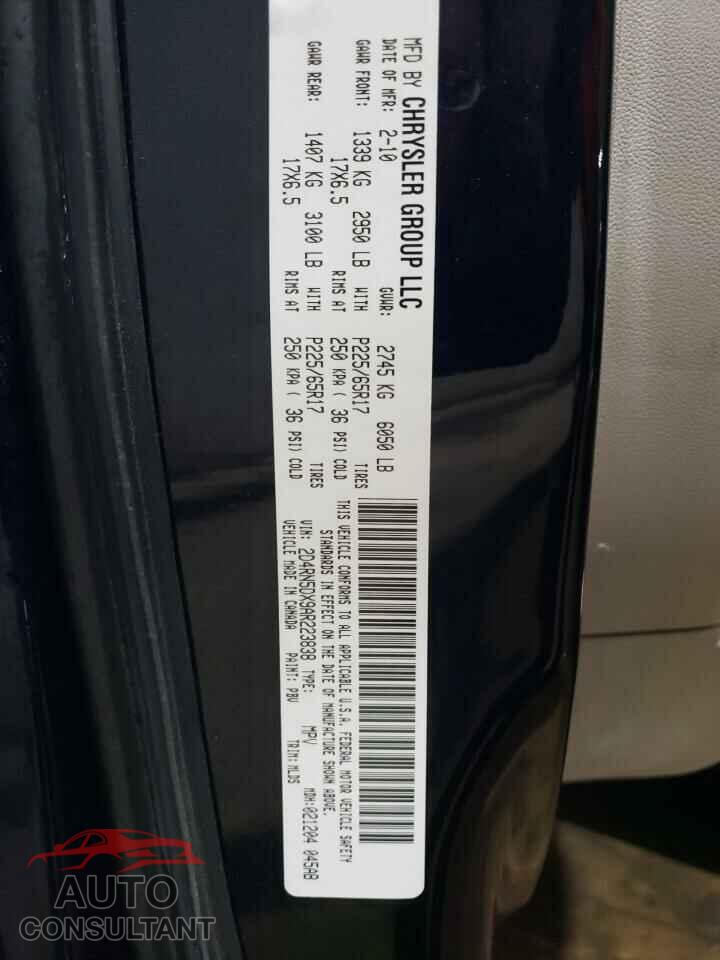DODGE CARAVAN 2010 - 2D4RN5DX9AR223838