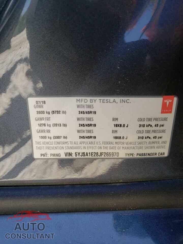 TESLA MODEL S 2018 - 5YJSA1E28JF265970