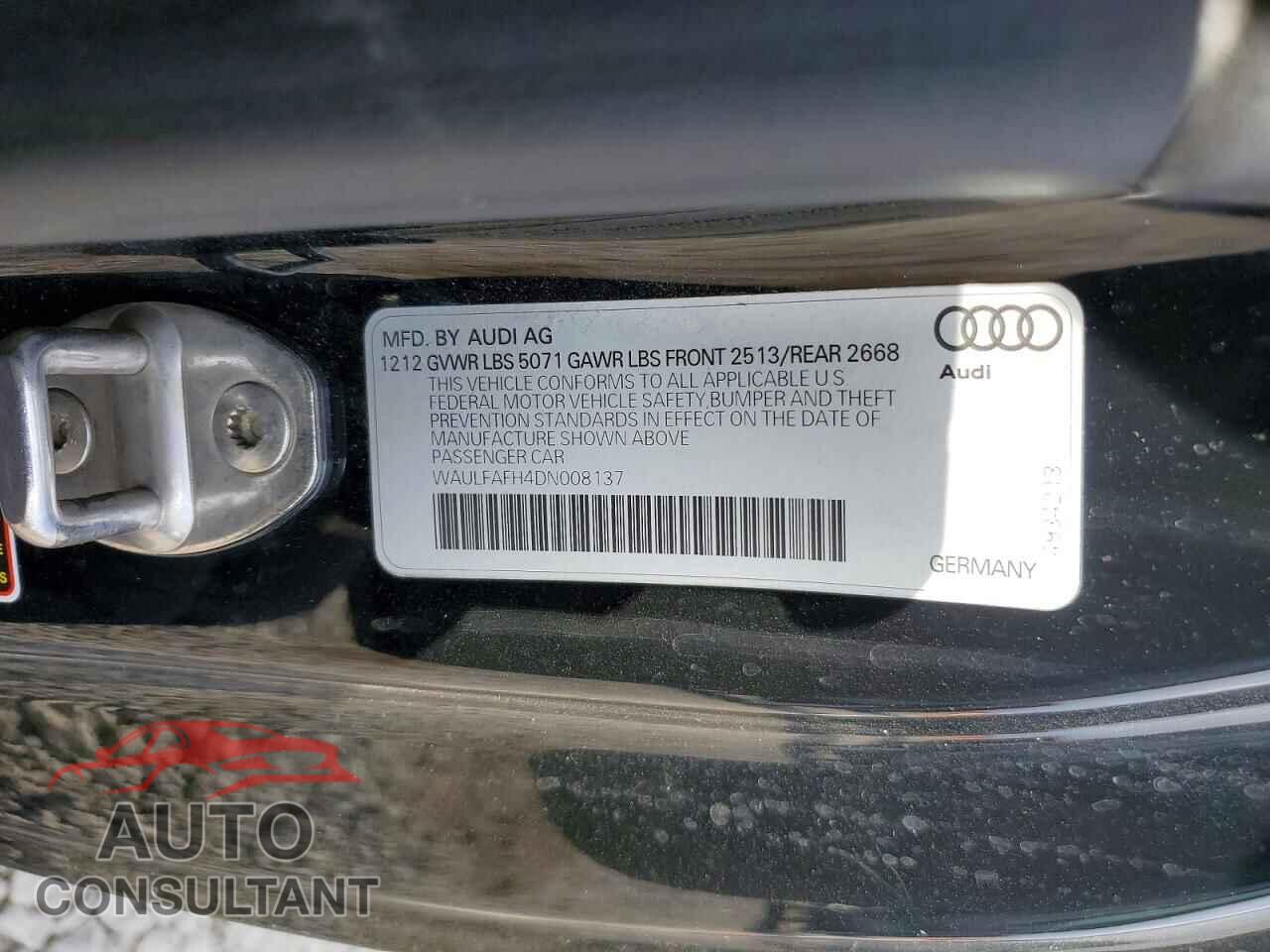 AUDI A5 2013 - WAULFAFH4DN008137