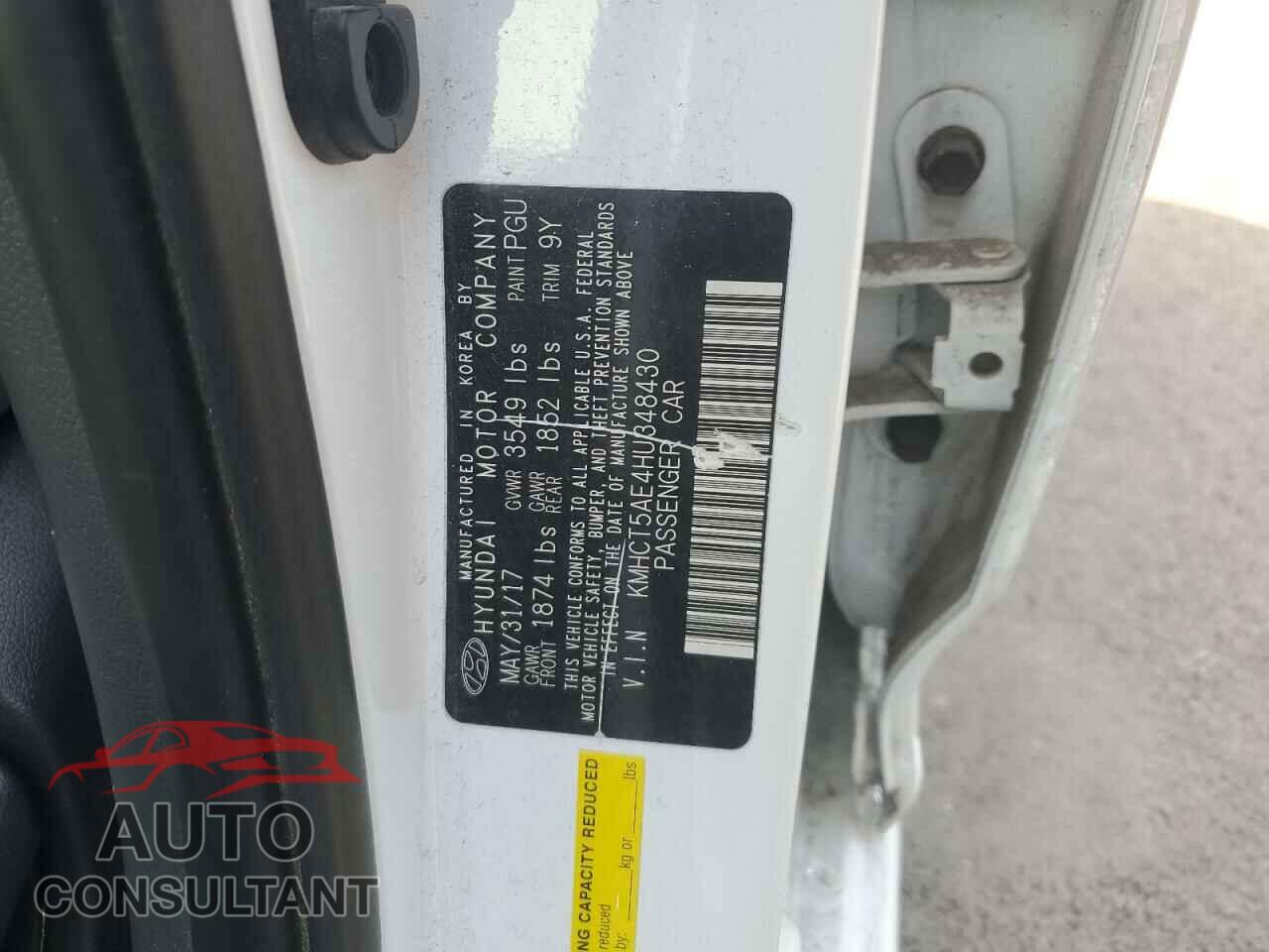 HYUNDAI ACCENT 2017 - KMHCT5AE4HU348430
