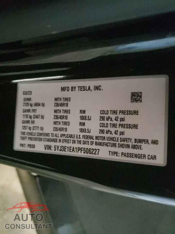 TESLA MODEL 3 2023 - 5YJ3E1EA1PF506227