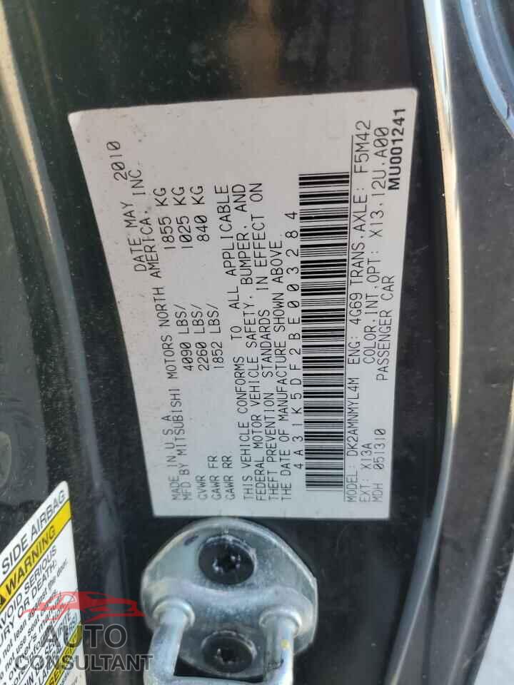 MITSUBISHI ECLIPSE 2011 - 4A31K5DF2BE003284