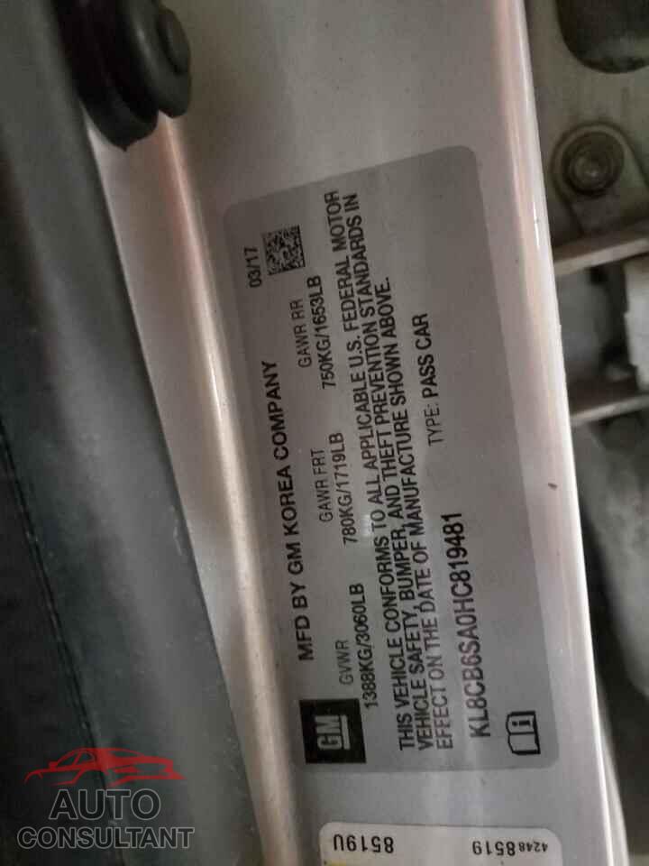 CHEVROLET SPARK 2017 - KL8CB6SA0HC819481
