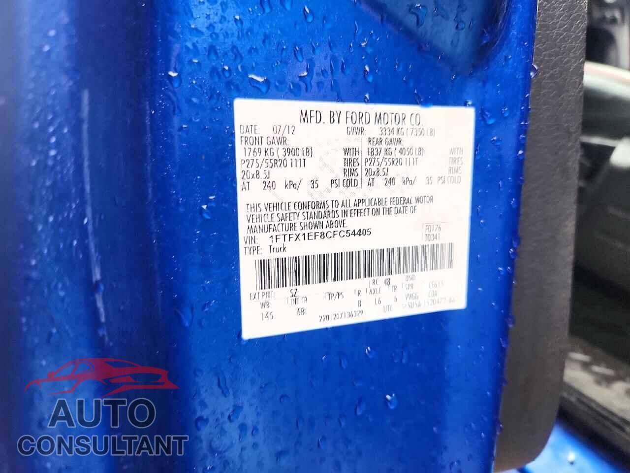 FORD F150 2012 - 1FTFX1EF8CFC54405