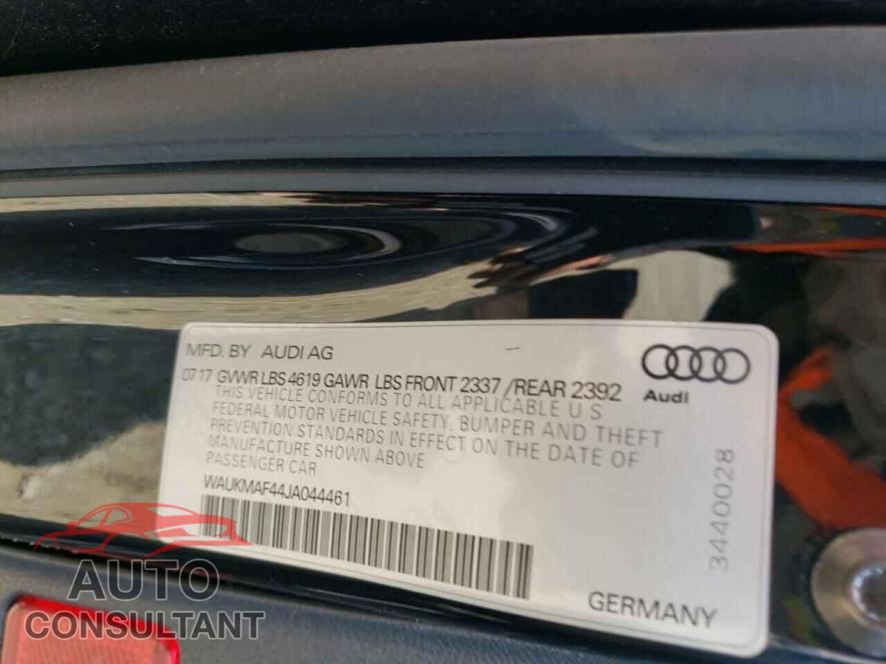 AUDI A4 2018 - WAUKMAF44JA044461