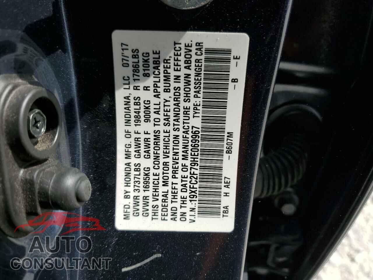 HONDA CIVIC 2017 - 19XFC2F79HE069967