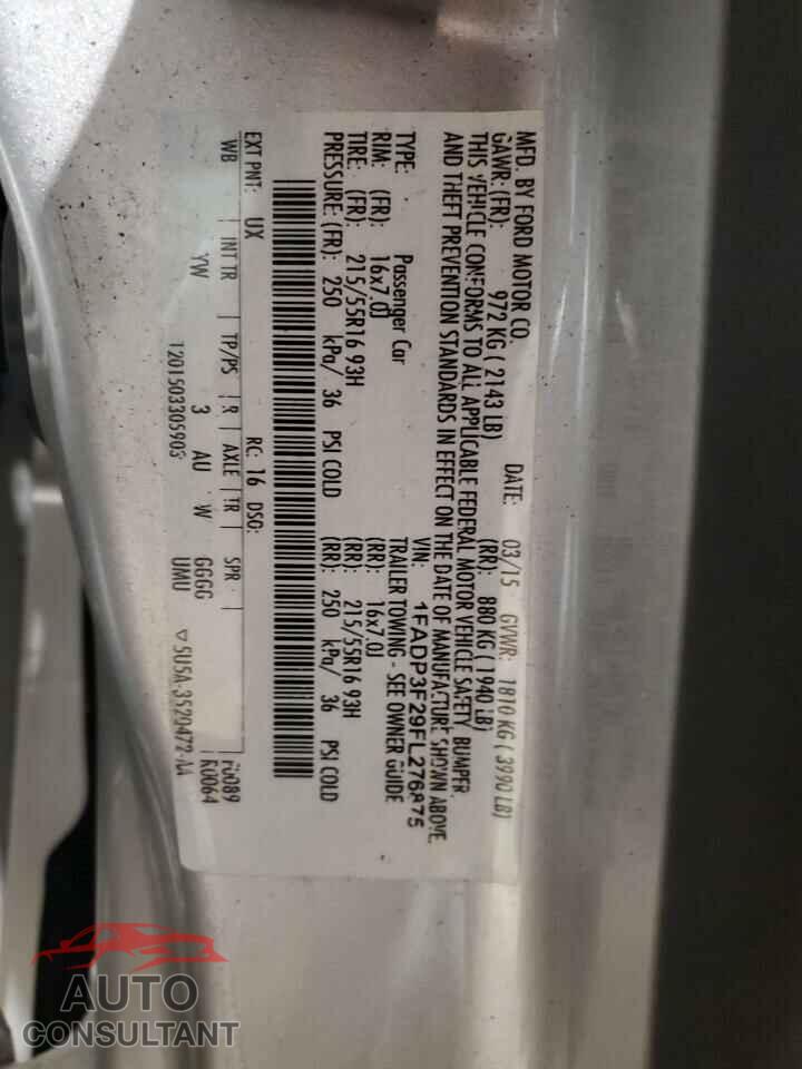 FORD FOCUS 2015 - 1FADP3F29FL276875