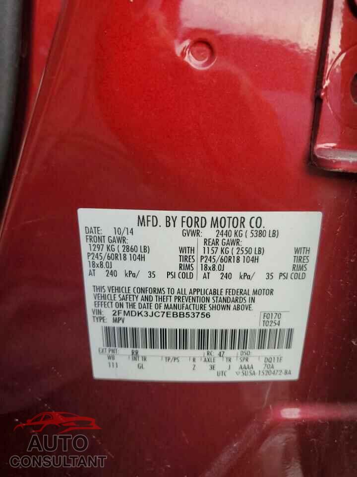FORD EDGE 2014 - 2FMDK3JC7EBB53756