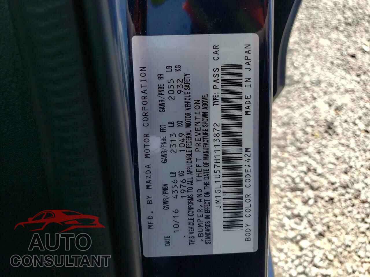MAZDA 6 2017 - JM1GL1U57H1113872