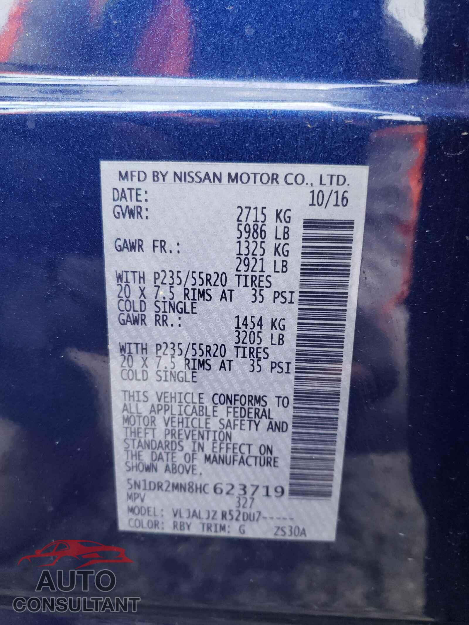 NISSAN PATHFINDER 2017 - 5N1DR2MN8HC623719
