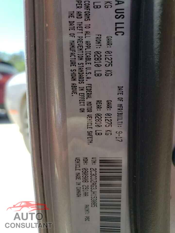 DODGE CHALLENGER 2018 - 2C3CDZAG3JH153085
