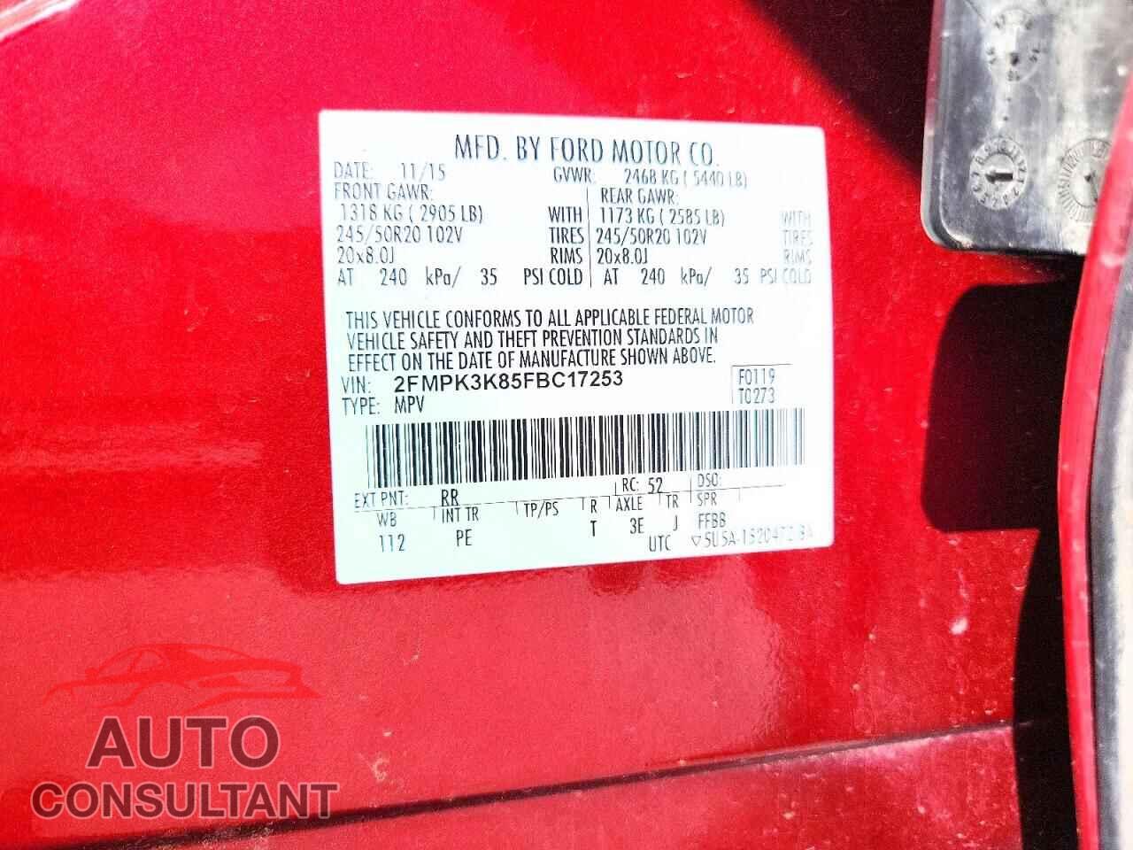 FORD EDGE 2015 - 2FMPK3K85FBC17253