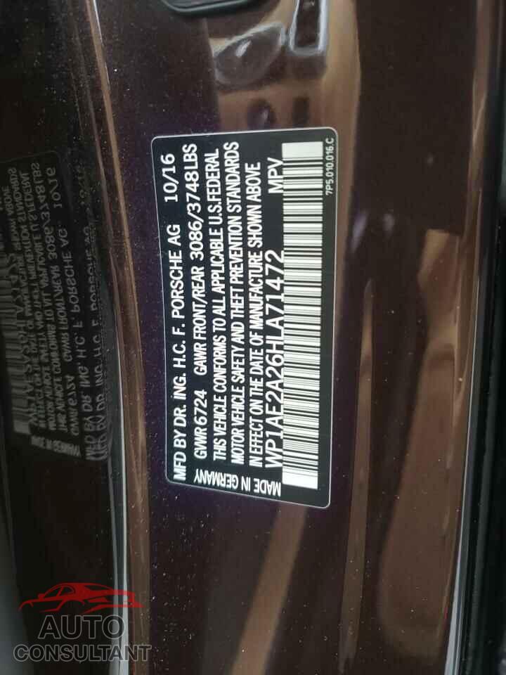 PORSCHE CAYENNE 2017 - WP1AE2A26HLA71472