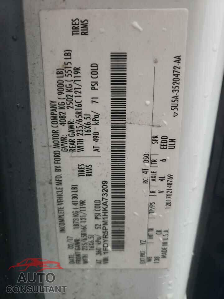 FORD TRANSIT 2017 - 1FDYR5PM1HKA73209