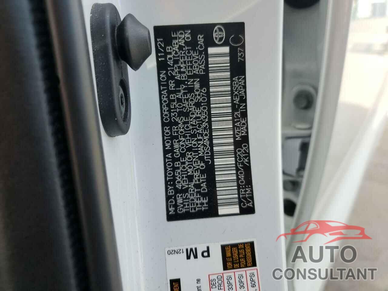 TOYOTA COROLLA 2022 - JTDS4MCE3N3501076