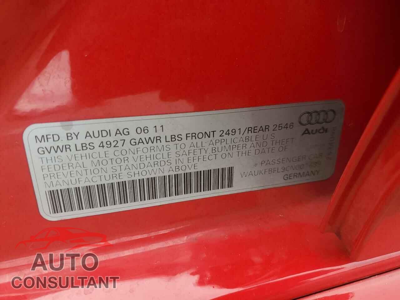 AUDI A4 2012 - WAUKFBFL9CN001639