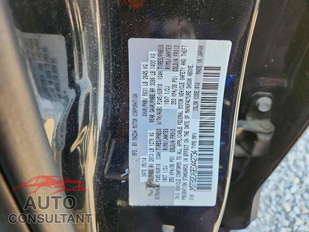 MAZDA CX-9 2014 - JM3TB2CA9E0442734