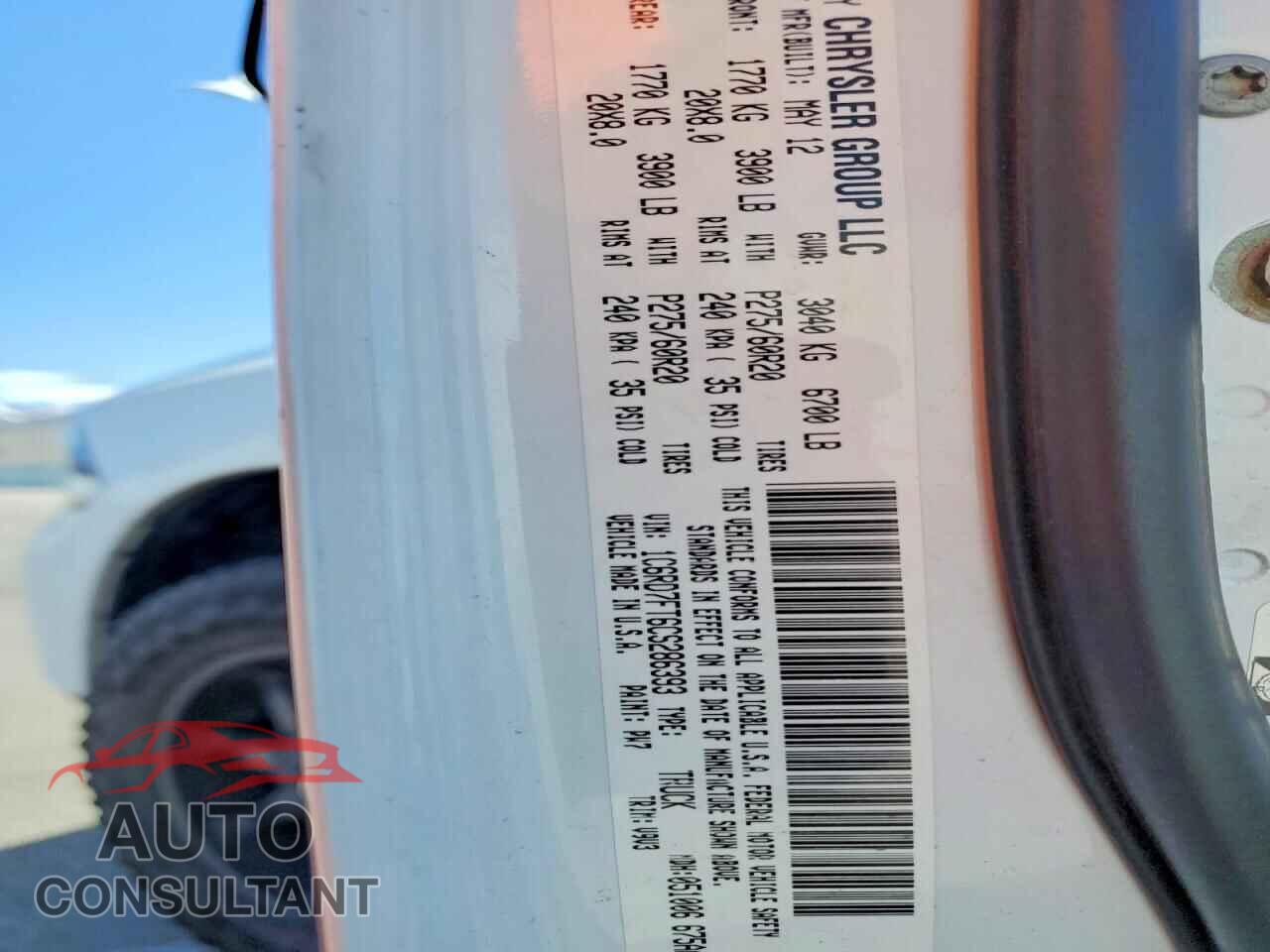 DODGE RAM 1500 2012 - 1C6RD7FT6CS286393