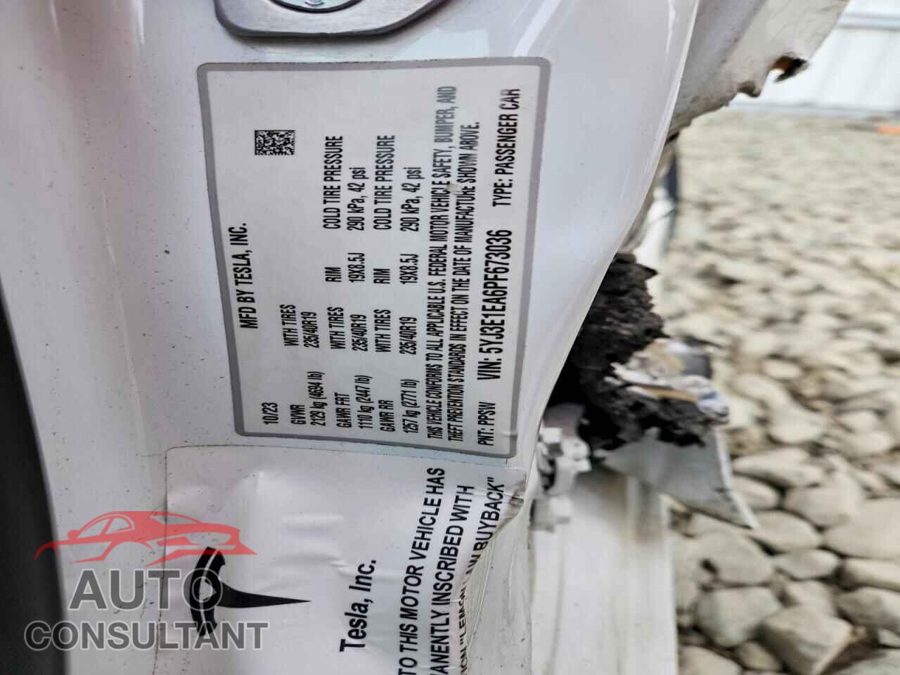 TESLA MODEL 3 2023 - 5YJ3E1EA6PF673036