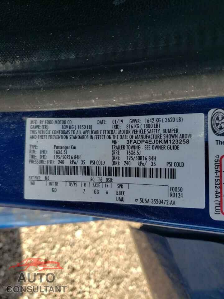 FORD FIESTA 2019 - 3FADP4EJ0KM123258