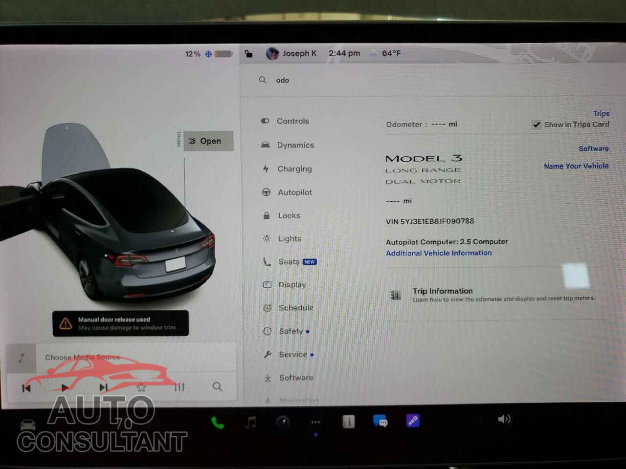 TESLA MODEL 3 2018 - 5YJ3E1EB8JF090788