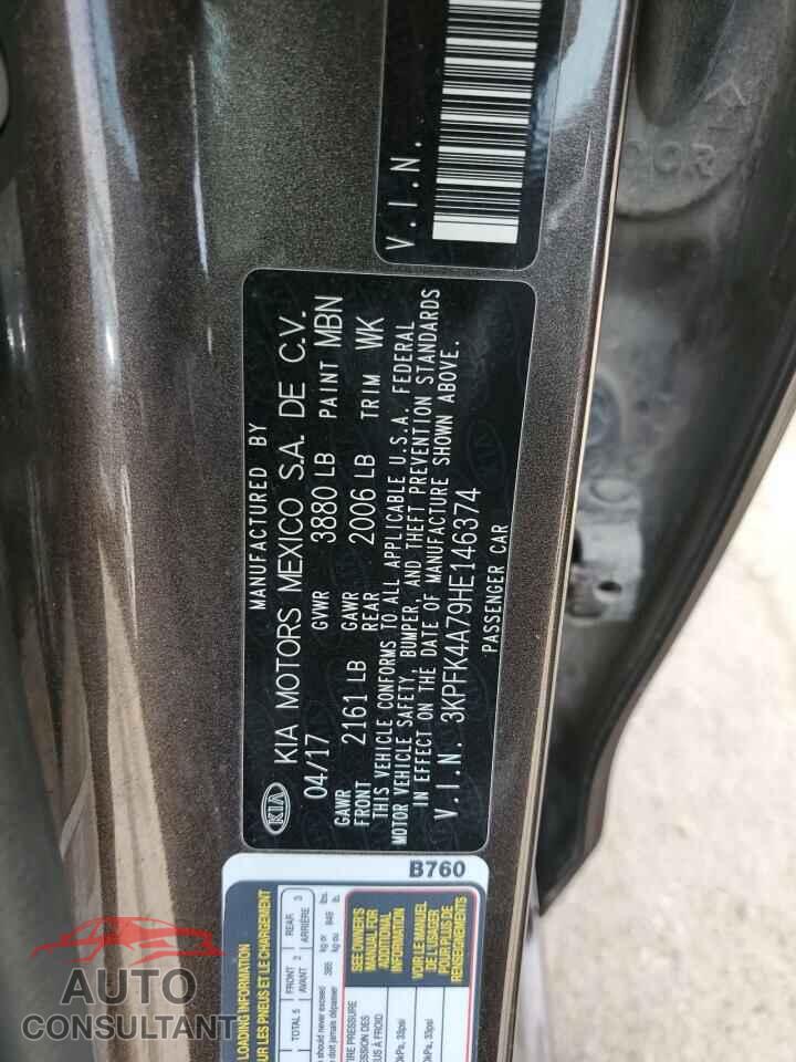 KIA FORTE 2017 - 3KPFK4A79HE146374
