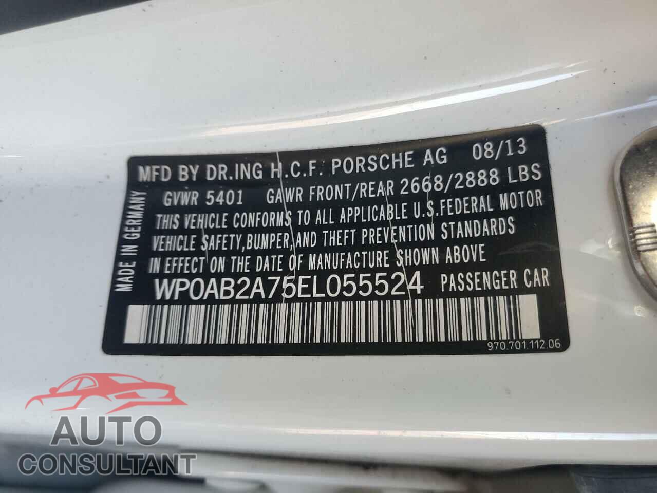 PORSCHE PANAMERA 2014 - WP0AB2A75EL055524