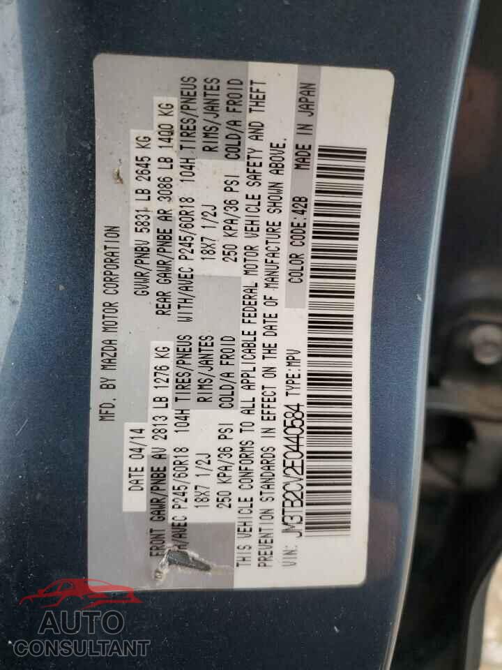 MAZDA CX-9 2014 - JM3TB2CV2E0440584