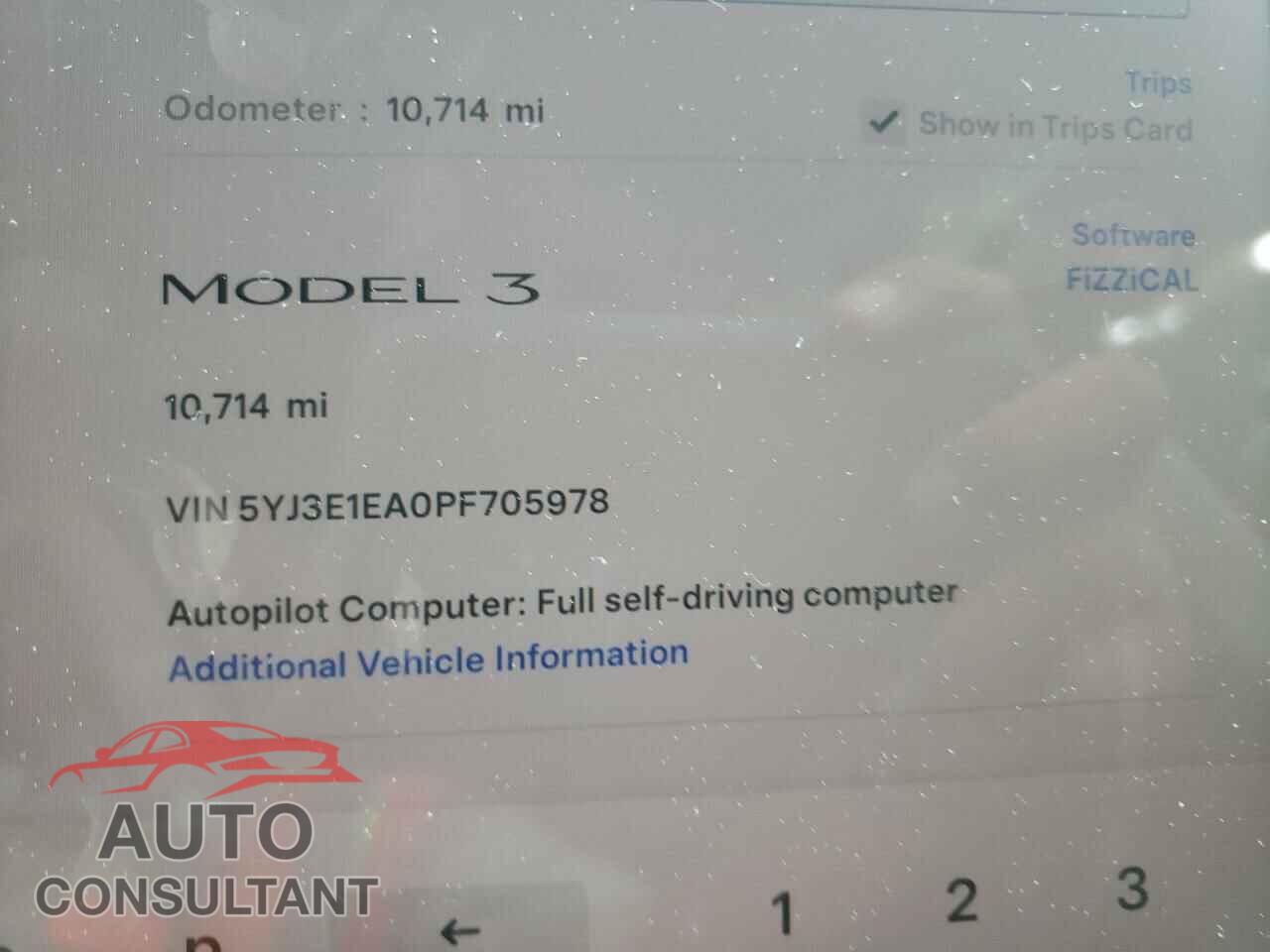 TESLA MODEL 3 2020 - 5YJ3E1EA0PF705978