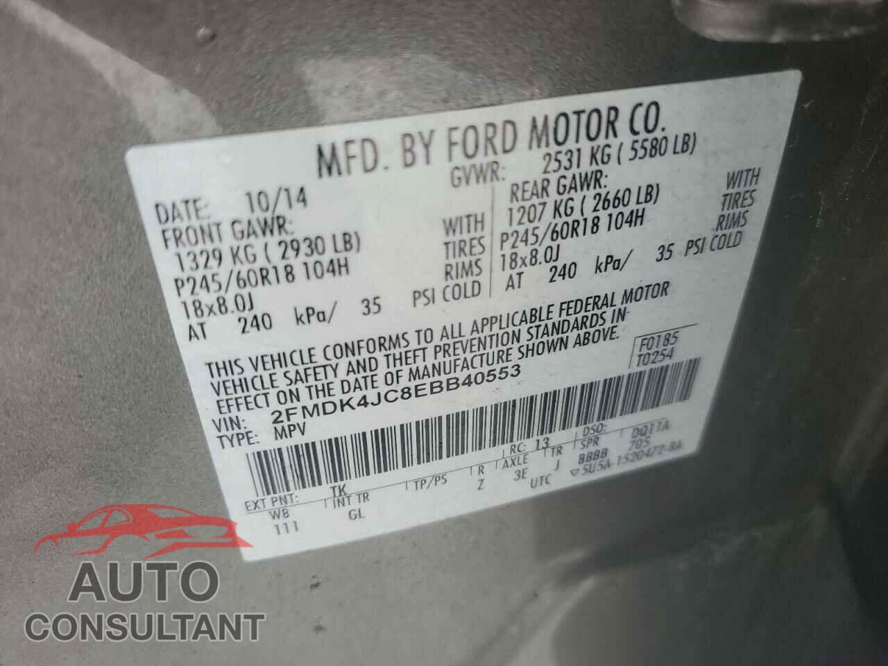 FORD EDGE 2014 - 2FMDK4JC8EBB40553