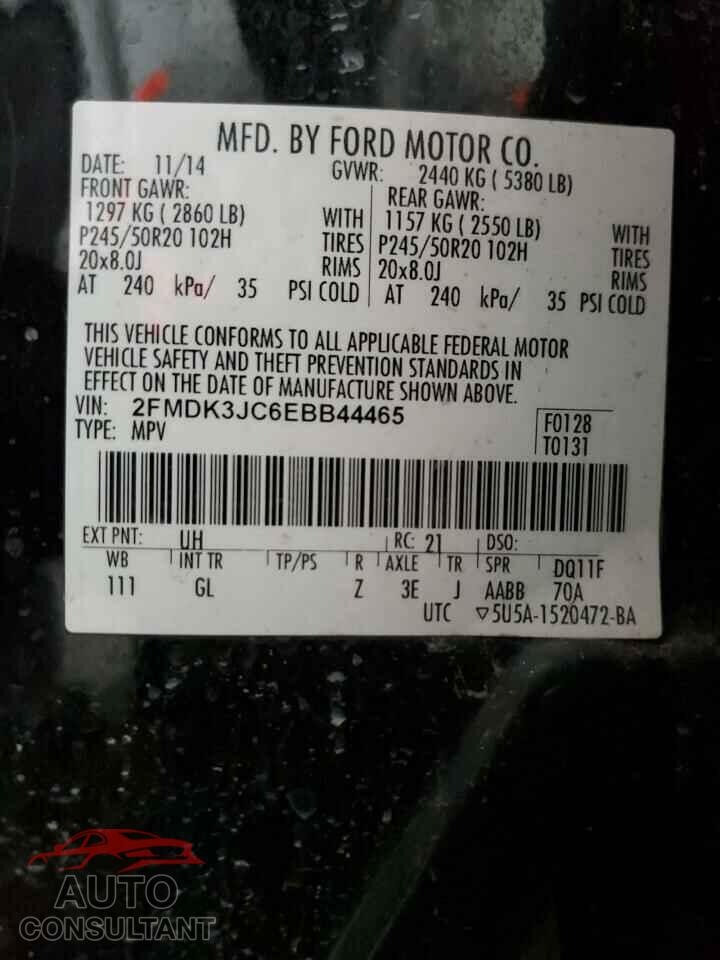 FORD EDGE 2014 - 2FMDK3JC6EBB44465