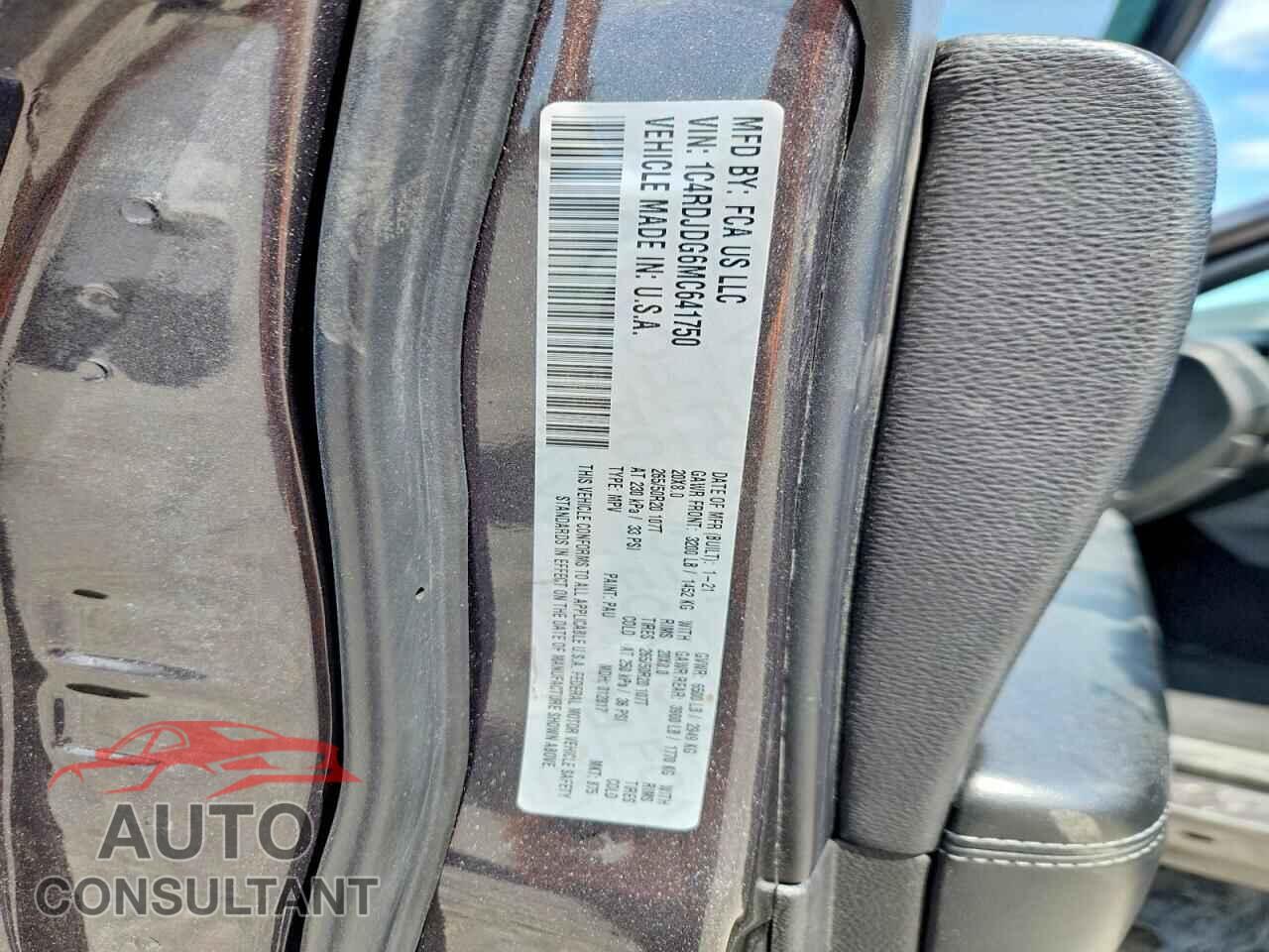 DODGE DURANGO 2021 - 1C4RDJDG6MC641750