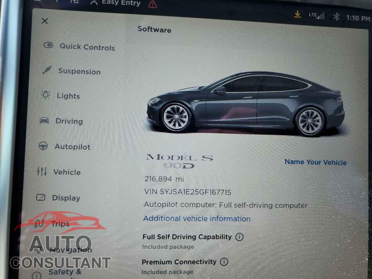 TESLA MODEL S 2016 - 5YJSA1E25GF167715