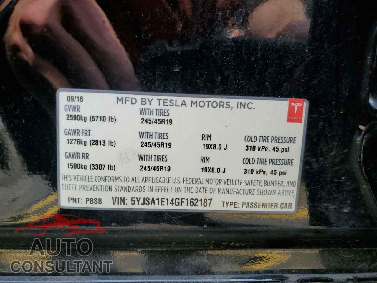 TESLA MODEL S 2016 - 5YJSA1E14GF162187