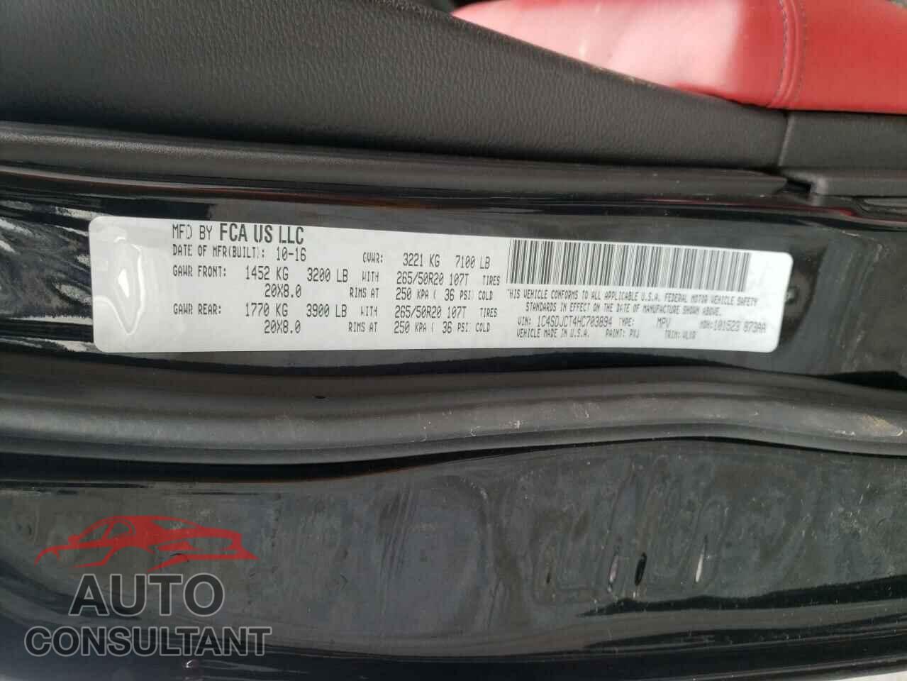 DODGE DURANGO 2017 - 1C4SDJCT4HC703894