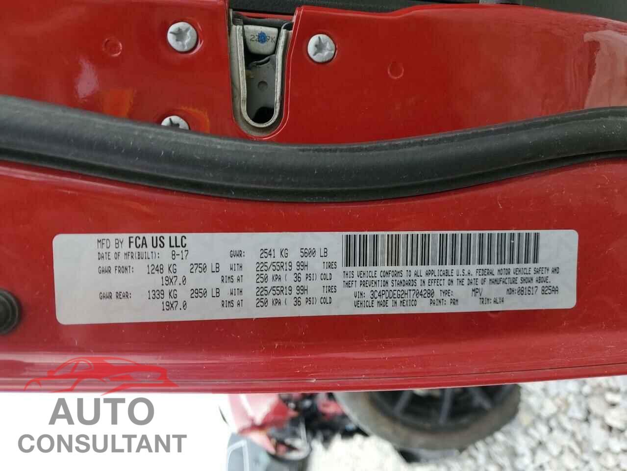 DODGE JOURNEY 2017 - 3C4PDDEG2HT704280